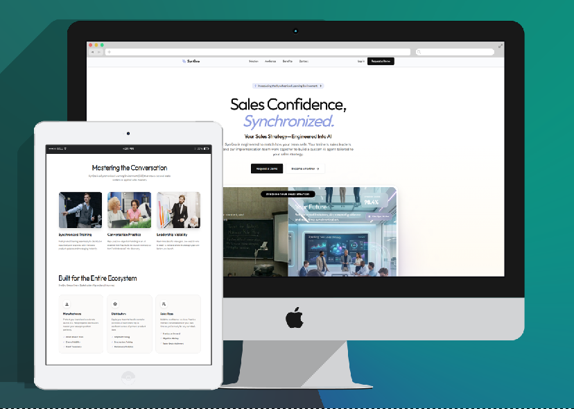 Synqro.ai sales enablement product on desktop and mobile screens