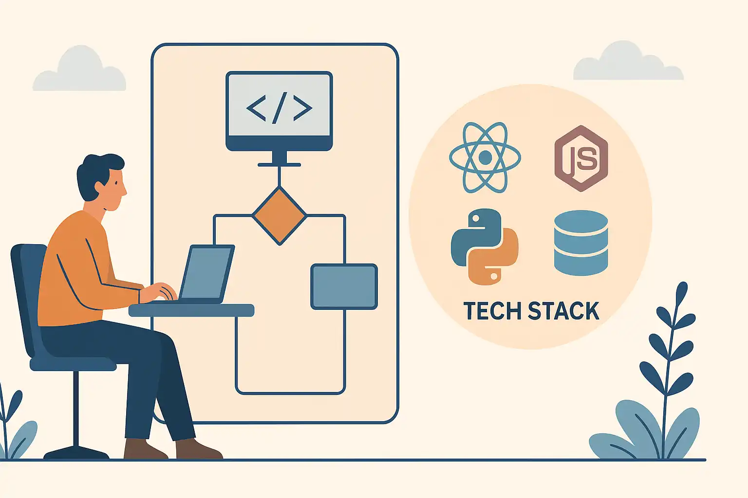 Flow from MVP goals to tech stack choices and trade-offs